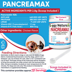 Pancreamax cuillère-dose incluse, dosage pratique pour chaque repas.