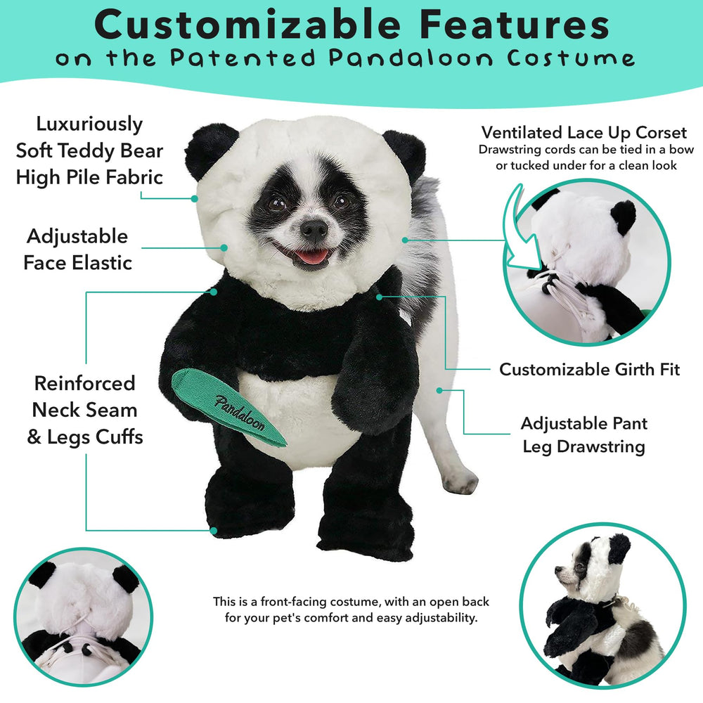 Pandaloon costume chien tissu luxueux et léger pour douceur.