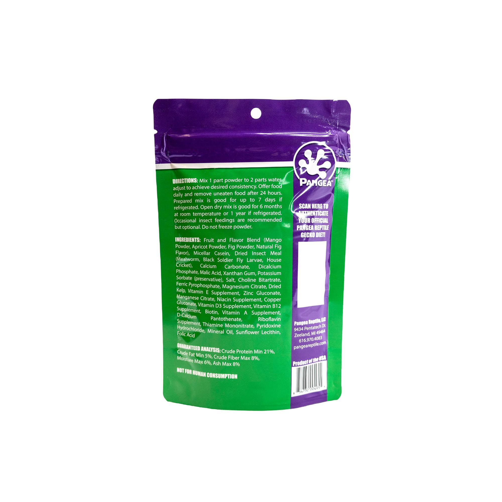 Pangea Gecko Diet figues-insectes sur petit plat, favorise une alimentation variée.