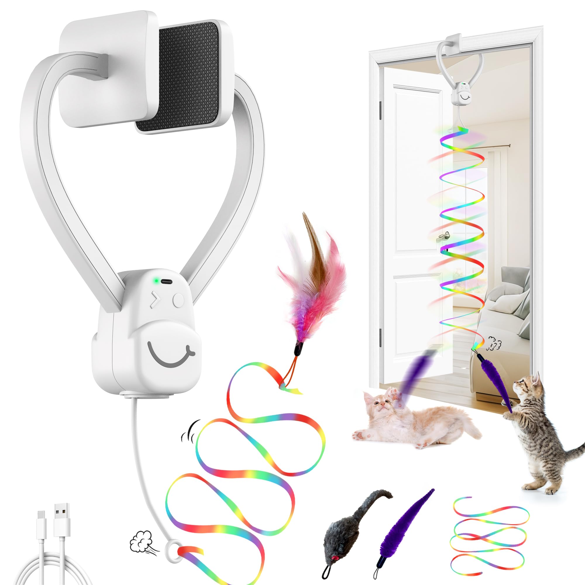PANRIO jouet-chat interactif accroché au cadre de porte pour divertir votre chat.