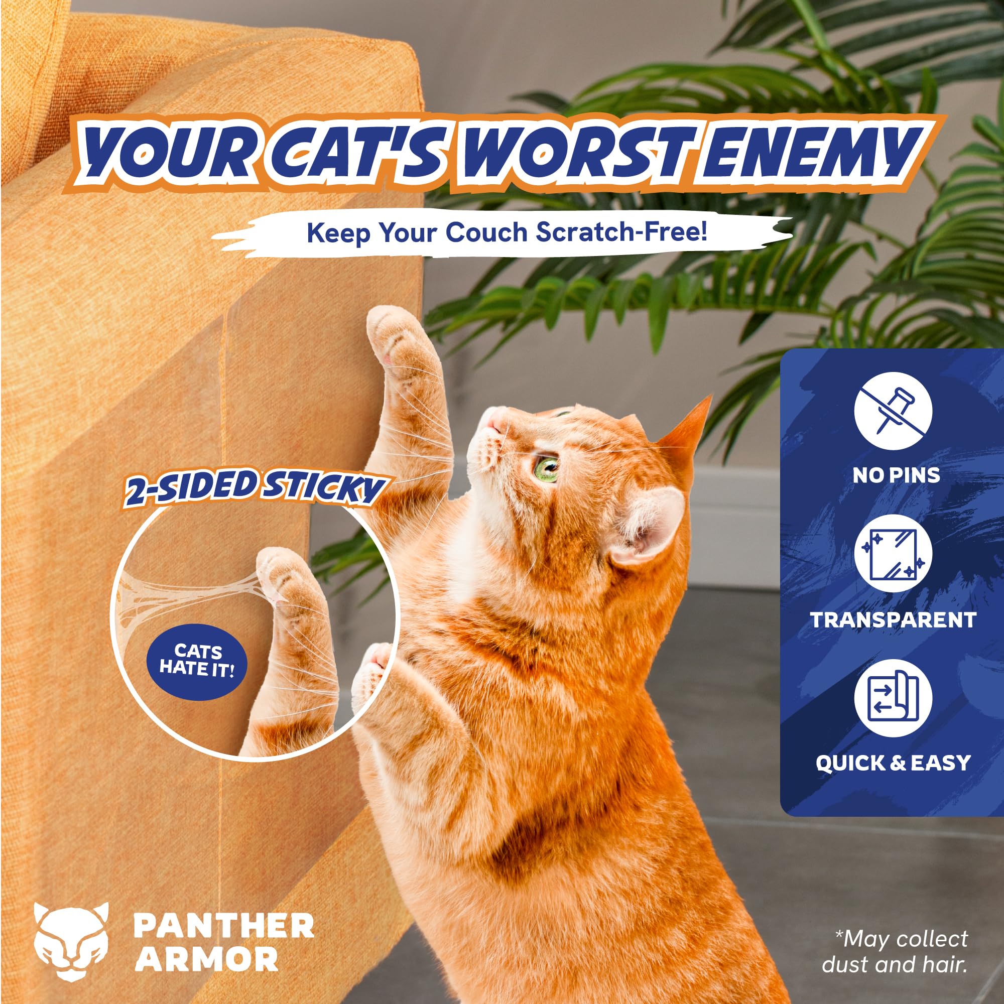 Bandes Panther Armor invisibles pour meubles anti-griffes et sans trace.