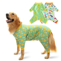 PAPIAMEN Pyjama chien canard jaune pour grand chien, confort sûr.