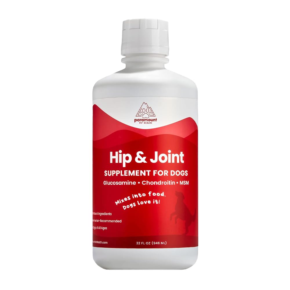 Paramount Pet Health bouteille glucosamine liquide pour chien, favorise mobilité et articulation.