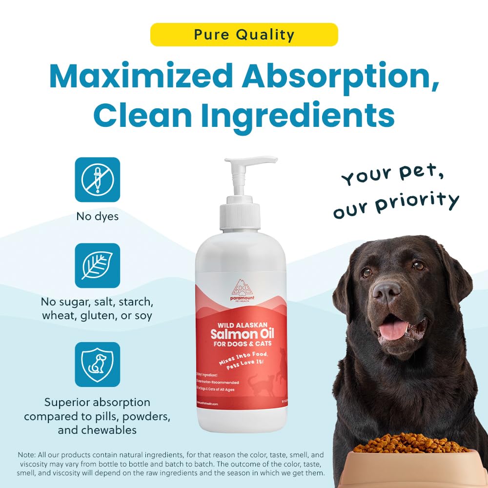 Paramount Pet Health huile saumon sauvage Alaska — dosage facile ajouté à l’alimentation