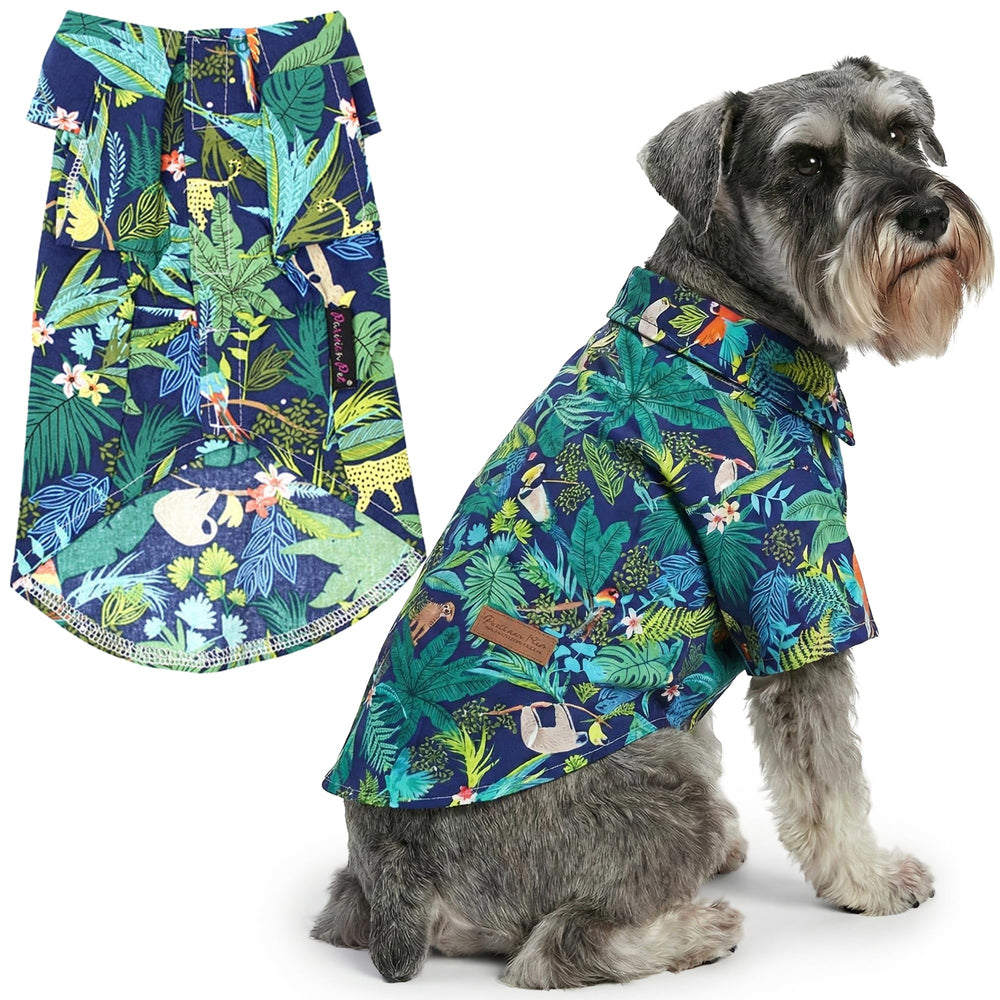 Parisian Pet Amazonia chemise chien imprimé tropical légère et respirante