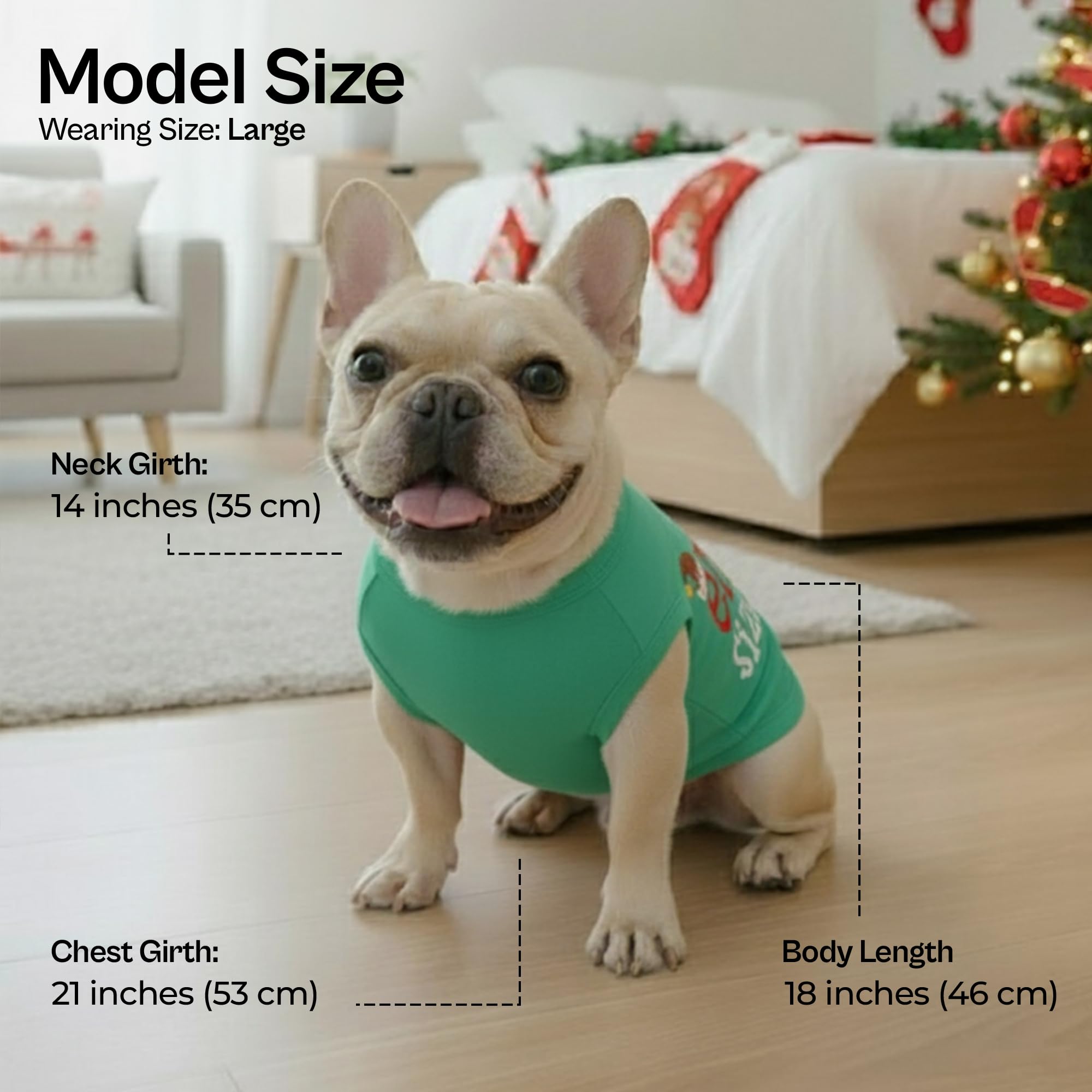 Chien portant chemise sans manches Parisian Pet, liberté de mouvement.