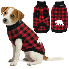 Parisian Pet: chandail pour chien à carreaux Buffalo, vue d’ensemble, confort et style hivernal.