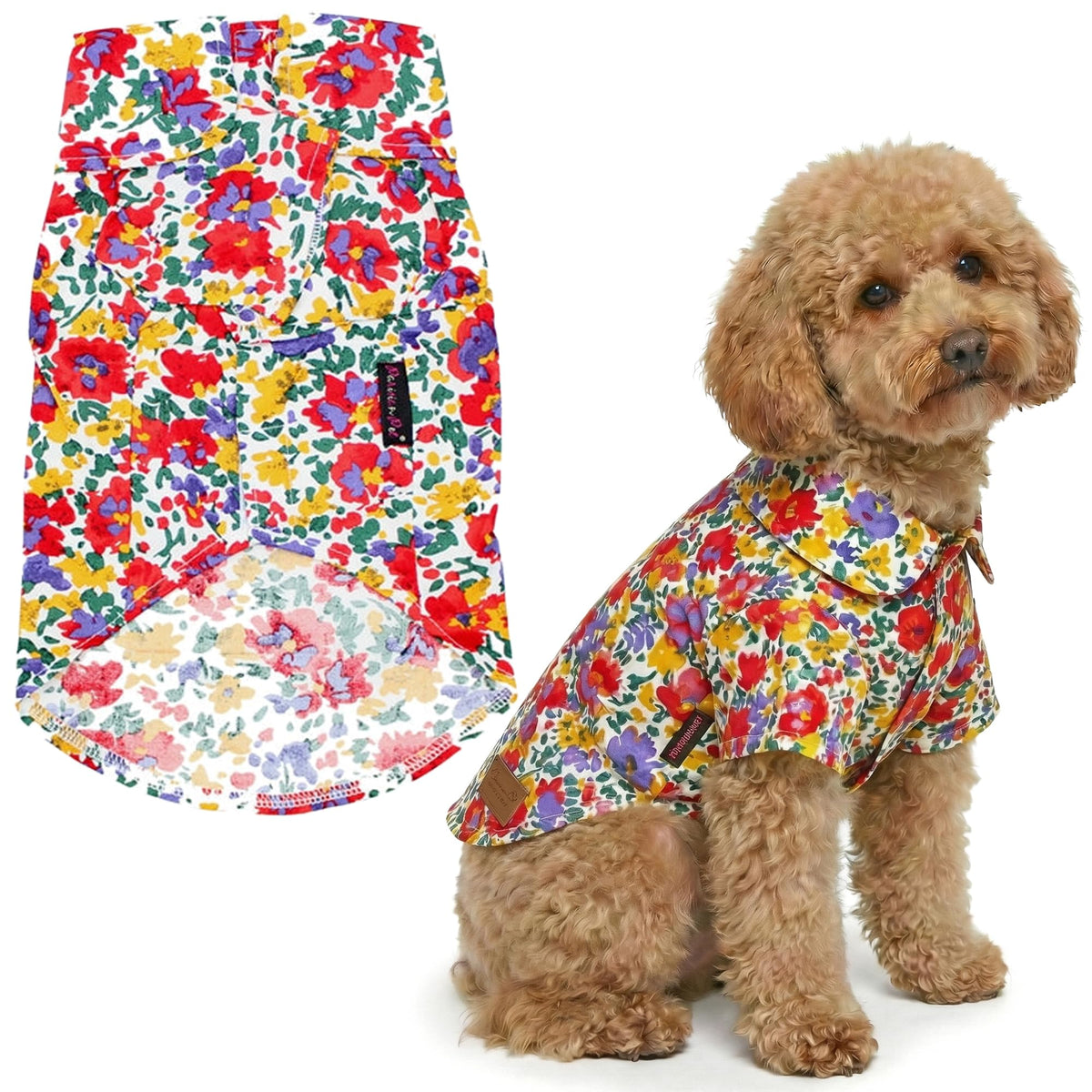Parisian Pet chemise florale pour chien – imprimé fleurs vives, idéal pour sorties estivales.