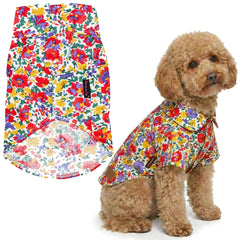 Parisian Pet chemise florale pour chien – imprimé fleurs vives, idéal pour sorties estivales.