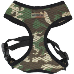 Harnais camouflage Parisian Pet en mesh respirant pour chien, confort quotidien.