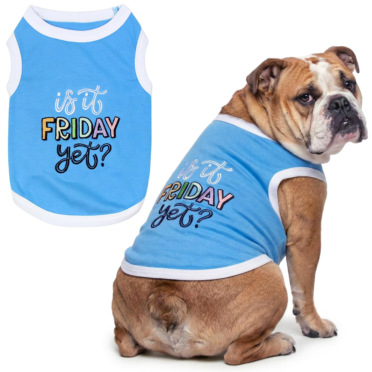 Parisian Pet haut pour chien bleu sans manches, confort estival.