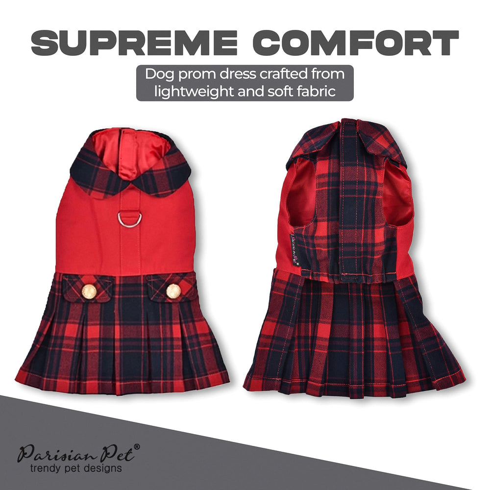 Robe Parisian Pet pour chien, jupe plissée, allure chic.