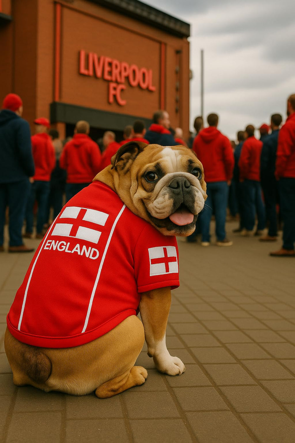 Parisian Pet maillot Angleterre facile à enfiler: mise rapide avant la balade.