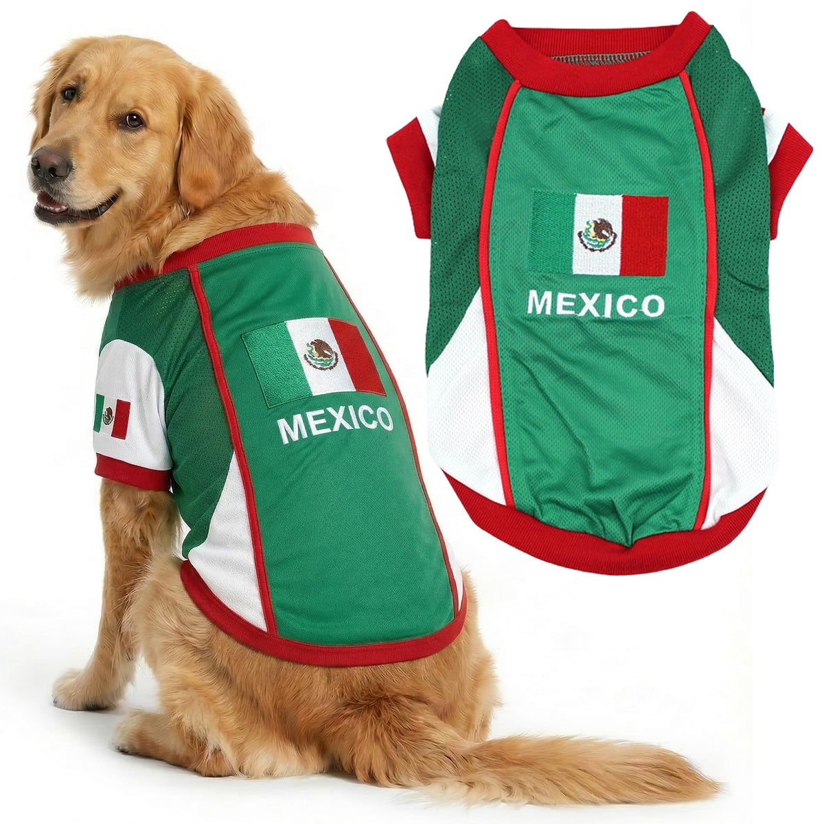 Maillot Parisian Pet Mexique pour chien, vue avant, ventilation efficace.