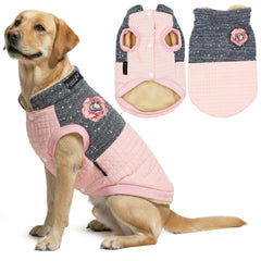 Manteau d'hiver rose Parisian Pet pour chien, chaleur et style.