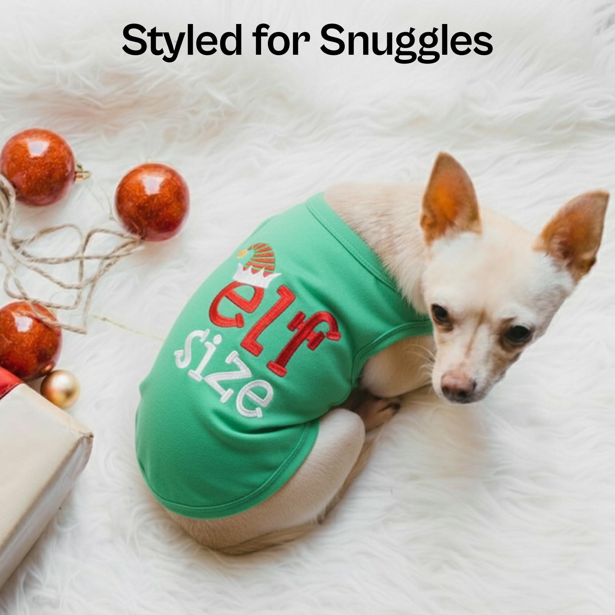 Motif brodé festif Taille-Elfe sur chemise Parisian Pet.