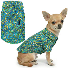Le tee-shirt tribal Parisian Pet avec motif coloré pour chien, idéal pour sorties estivales.