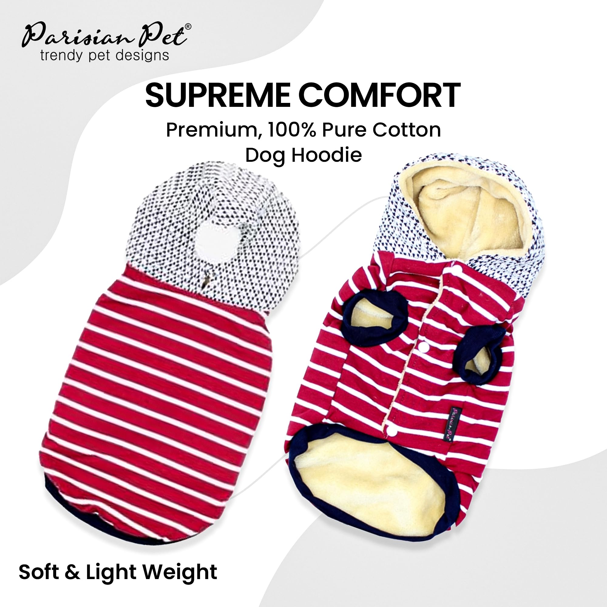 Pull-chien Parisian Pet avec ouverture pour laisse, pratique lors des promenades.