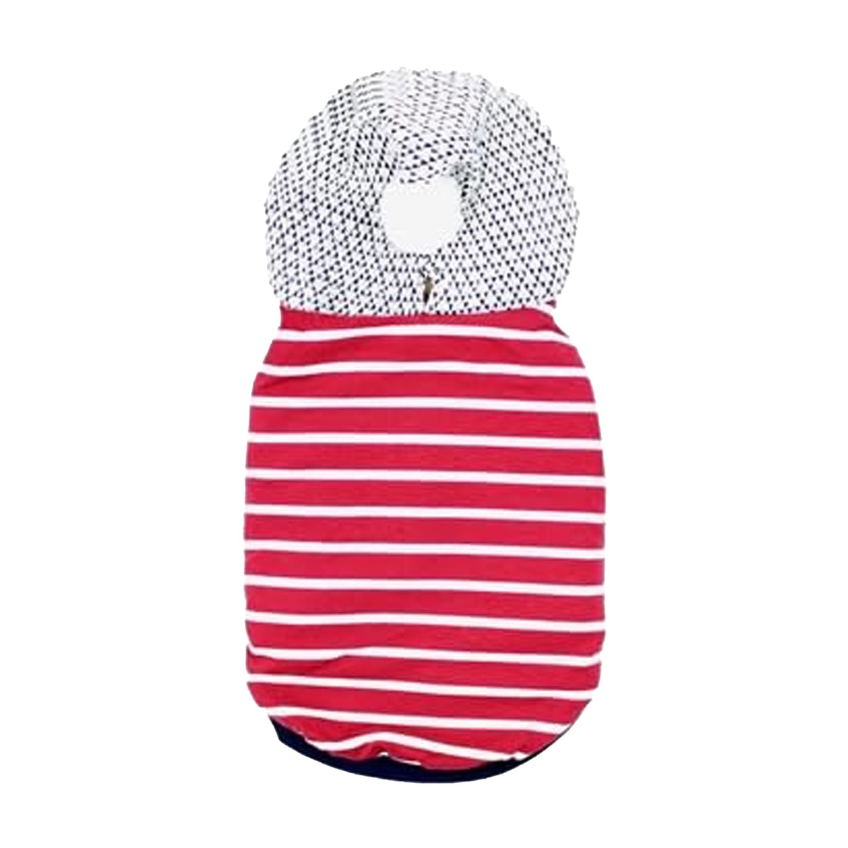 Pull-chien Parisian Pet rayures rouges avec pompon, look tendance pour photos et sorties.