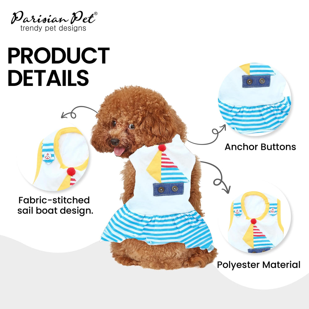 Parisian Pet rayures bleu et blanc évoquent l'esprit plage.