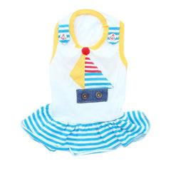 Parisian Pet robe-bateau-voilier-graphique pour un look estival chic et frais.
