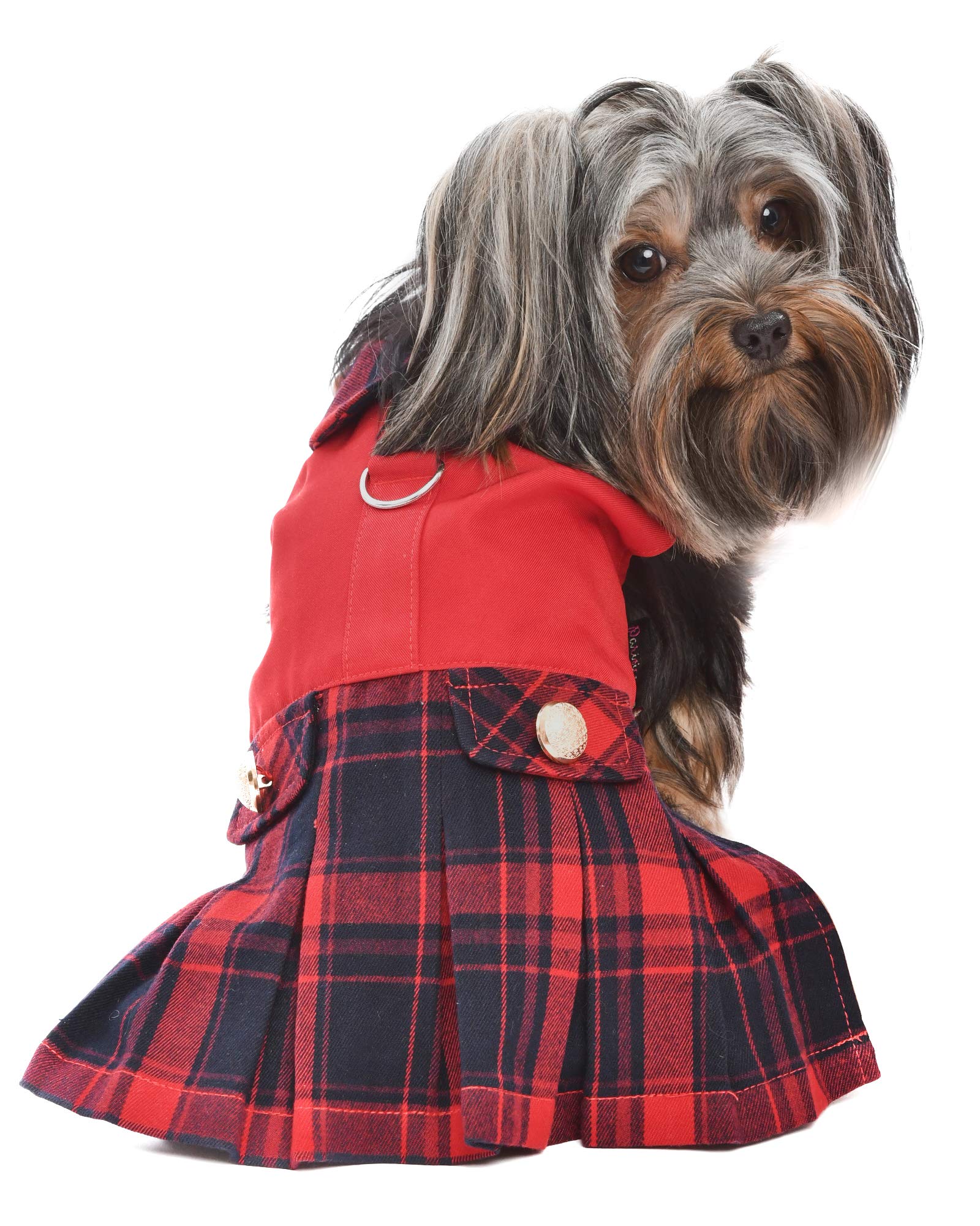 Robe tartan rouge Parisian Pet pour chien, élégante pour occasions spéciales