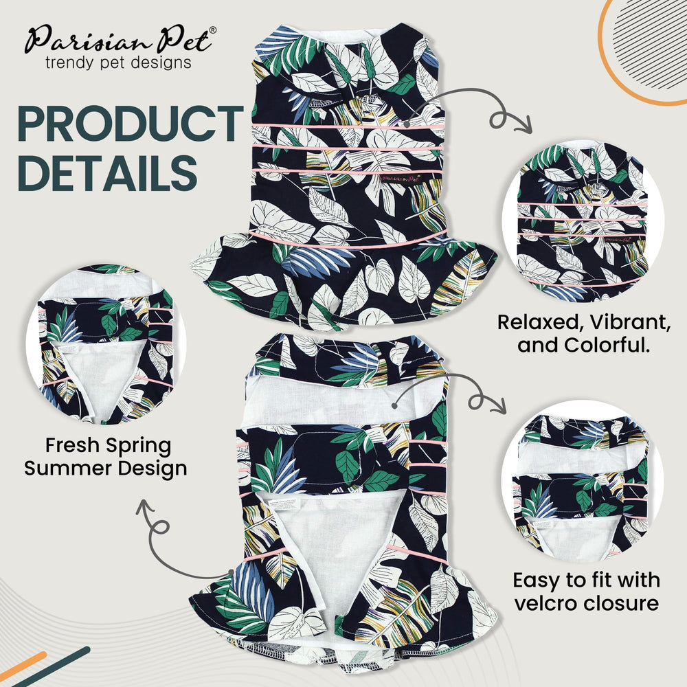 Robe Parisian Pet avec sangles magiques et fermeture auto-agrippante pour un habillage rapide.