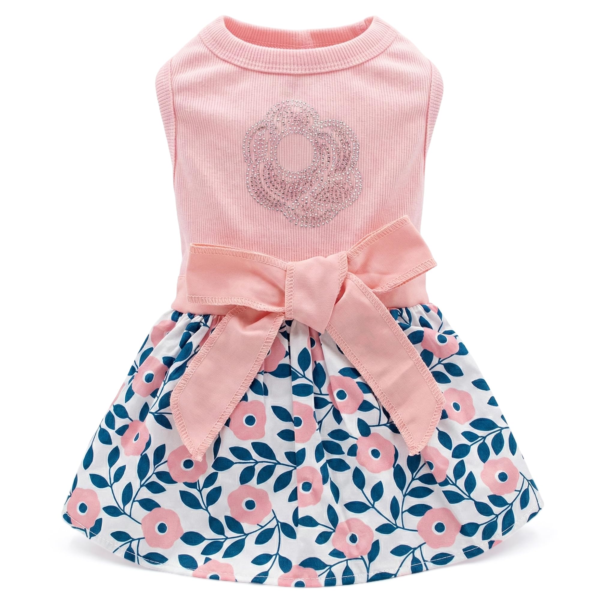 Robe Parisian Pet fleur de cerisier pour petit chien, idéale pour sorties estivales élégantes.