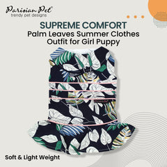 Robe Parisian Pet Palm avec fermeture Velcro magique, enfilage rapide et sans effort.