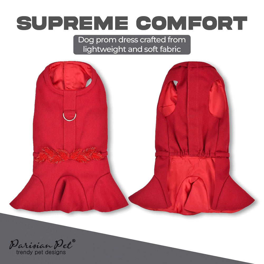 Robe rouge légère Parisian Pet, respirante pour balades estivales.