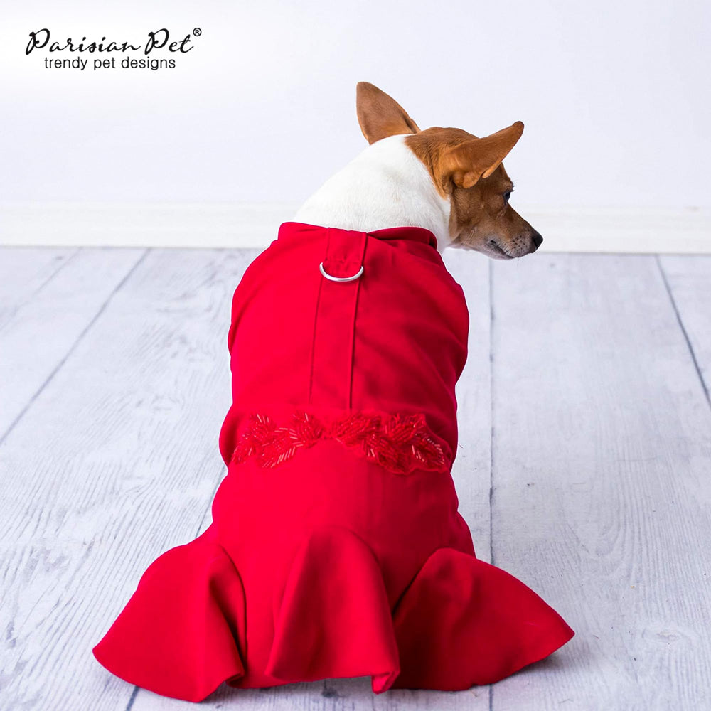 Matière légère et confort pour robe rouge Parisian Pet grand chien
