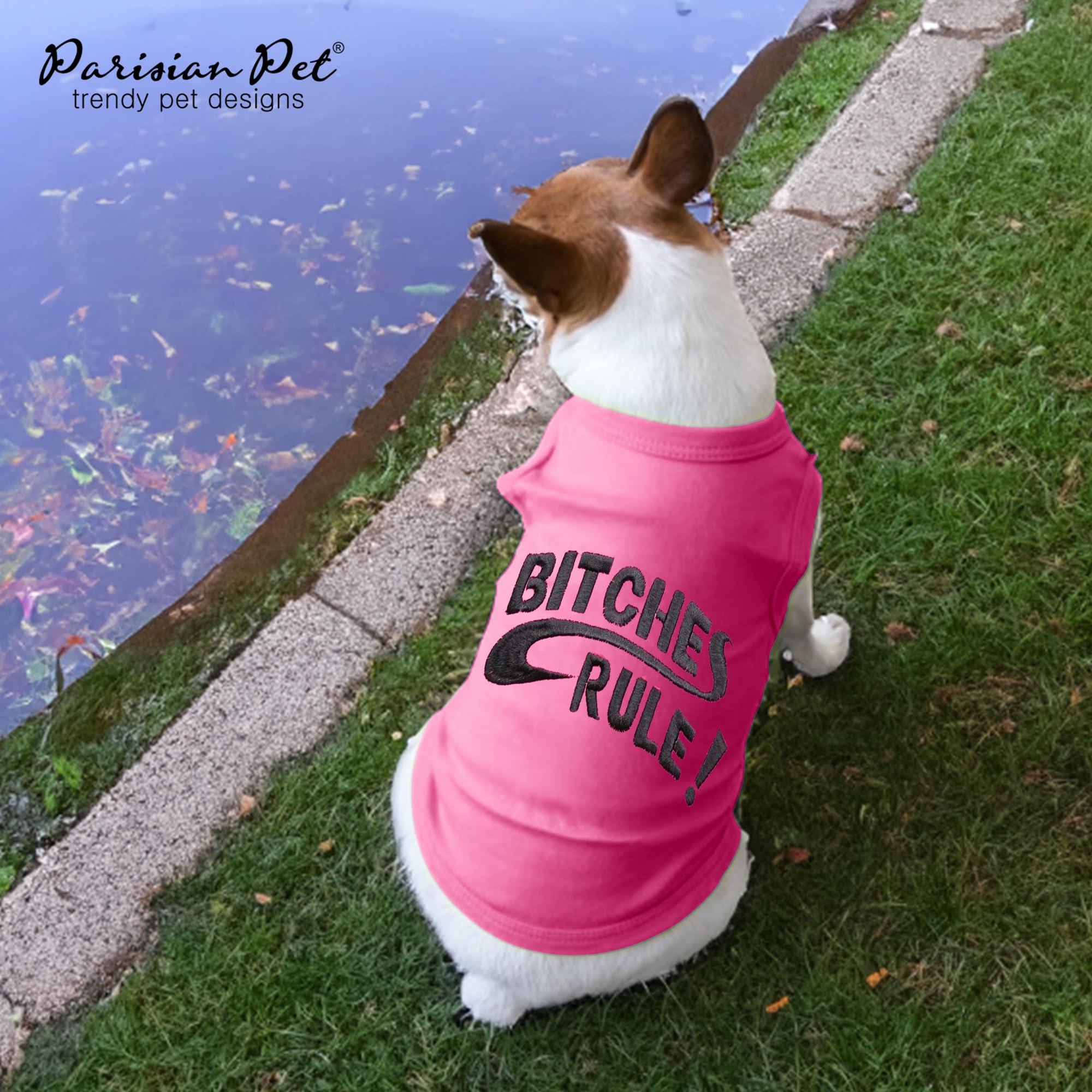 Parisian Pet T-shirt grand chien rose, tissu respirant pour balades et jeux.