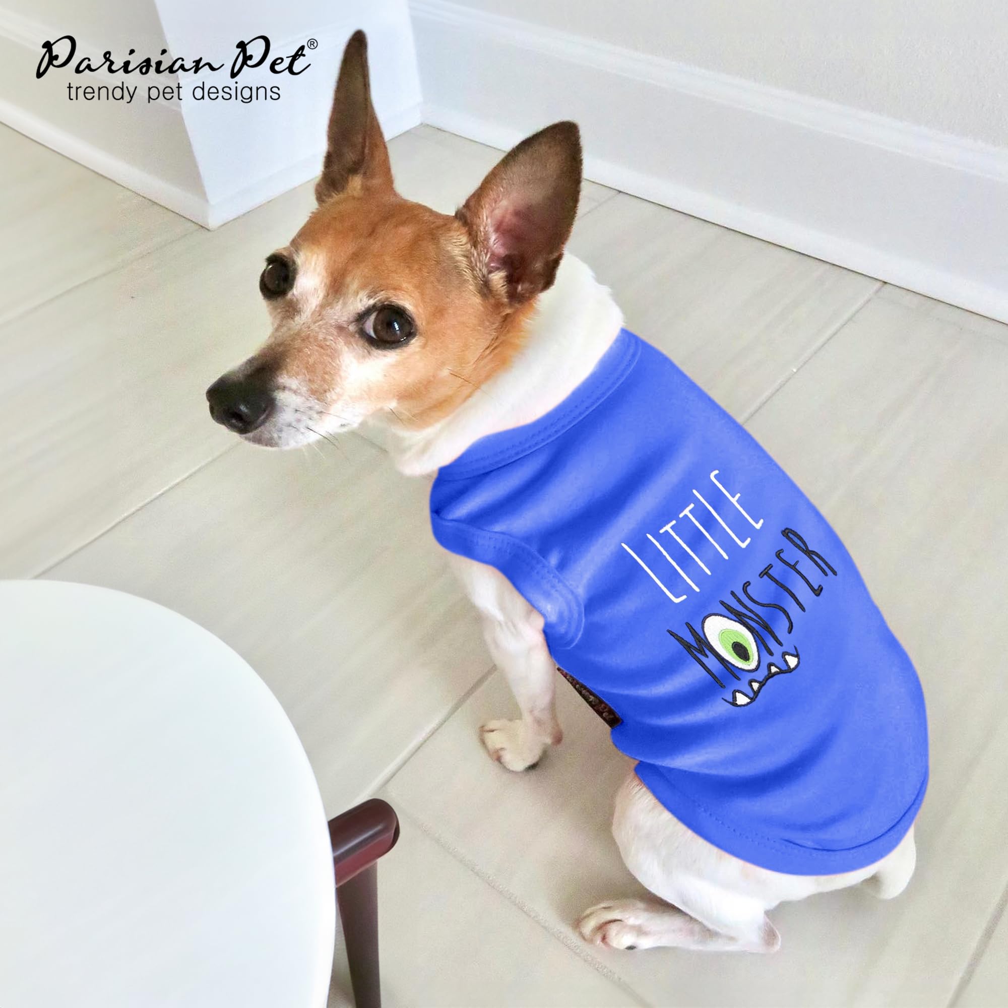 Parisian Pet T-shirt bleu sans manches, liberté de mouvement pour vos promenades