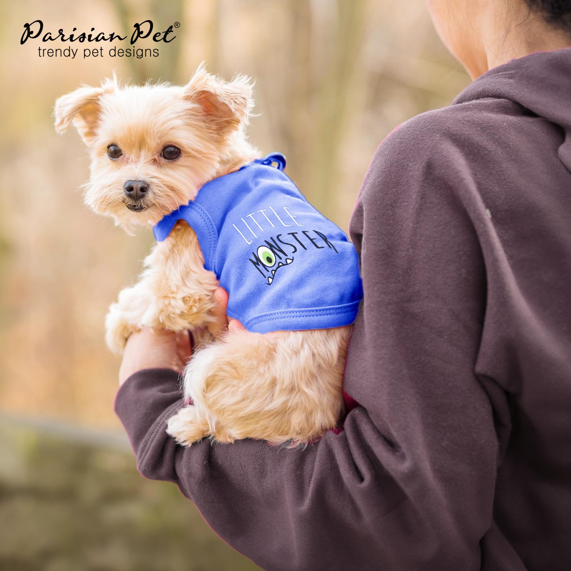 Parisian Pet T-shirt bleu, tailles XXS à 3XL, ajuste facilement
