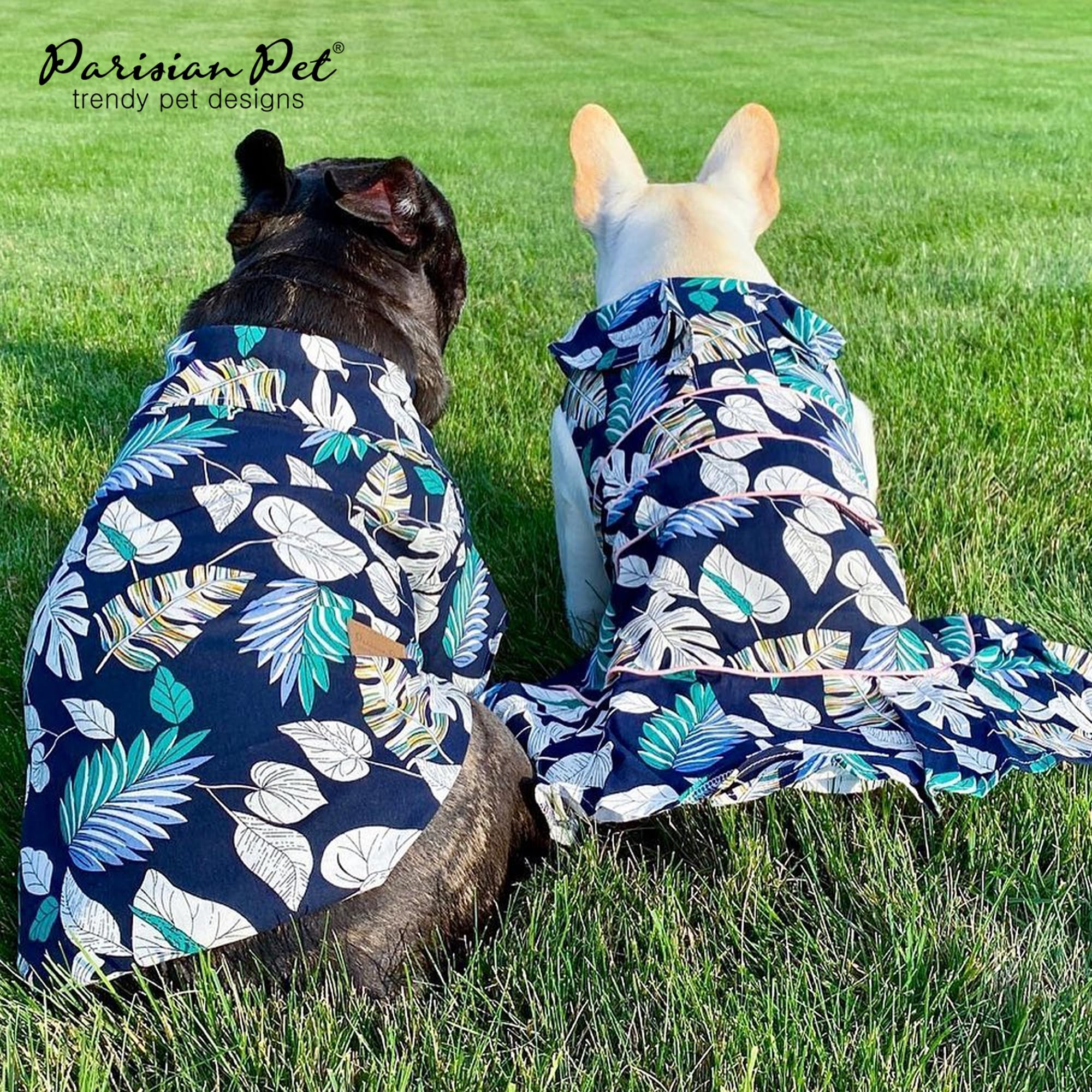 Parisian Pet T-shirt été tropical, parfait pour vacances et promenades.