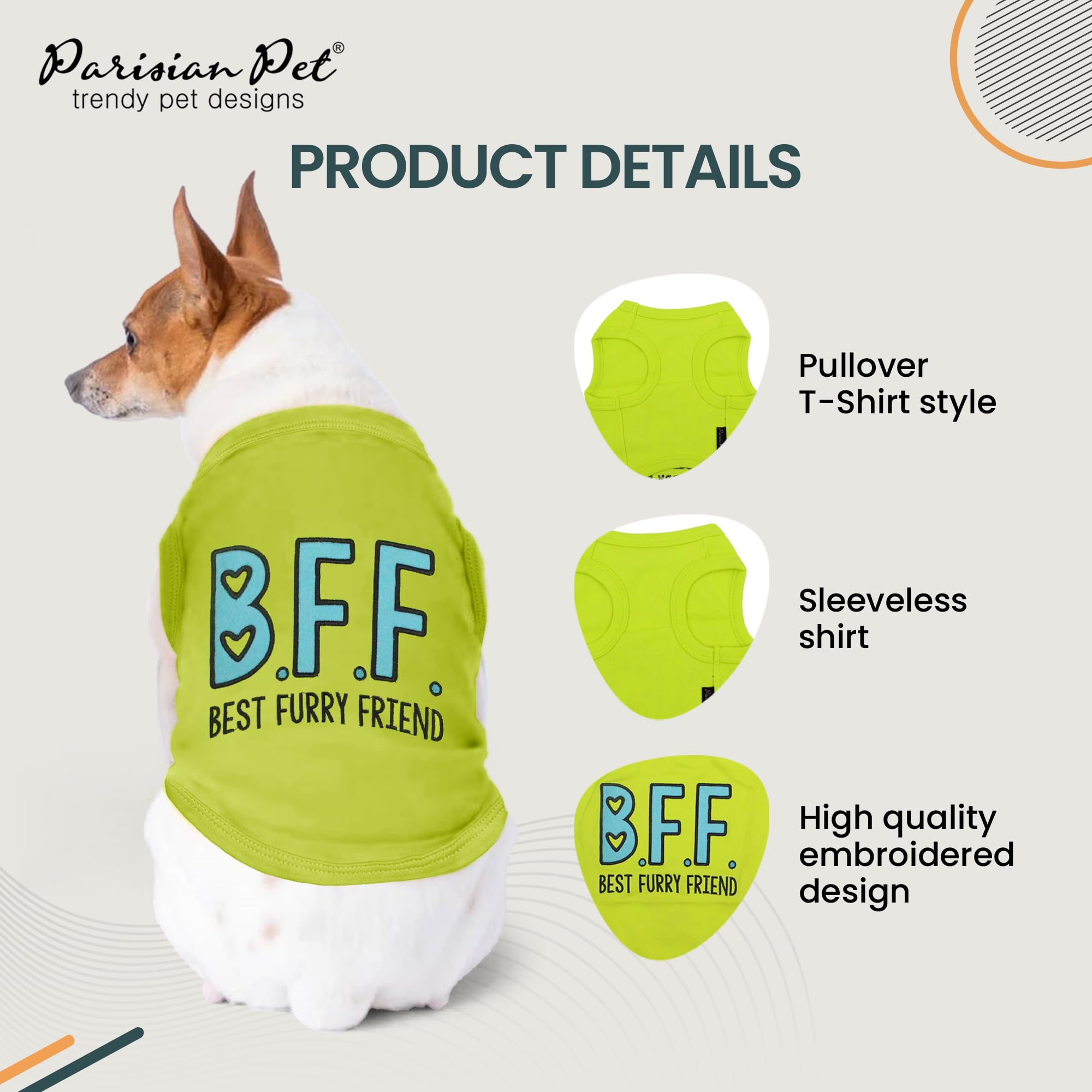 Parisian Pet T-shirt chien respirant, idéal pour les promenades en été.