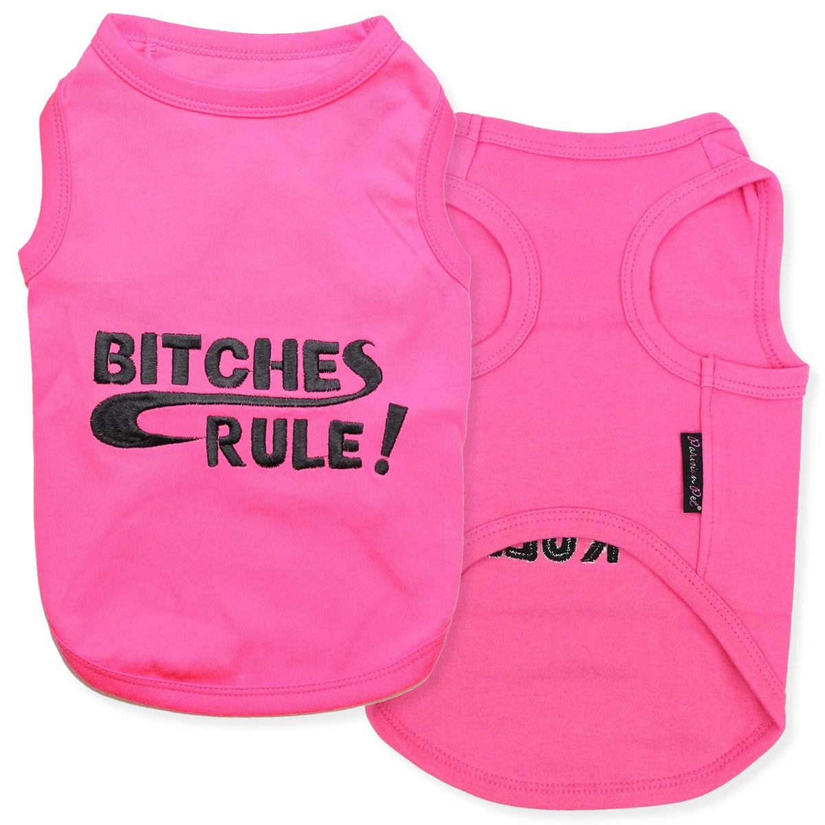 tee-shirt Parisian Pet rose sans manches pour chien, confort quotidien