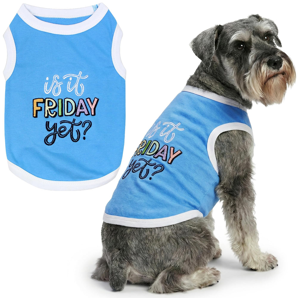 Parisian Pet t-shirt chien sans manches bleu, confort estival.