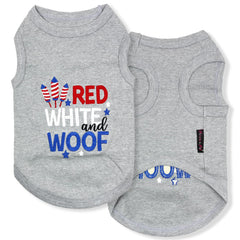 Veste patriote Parisian Pet pour grand chien, graphisme rouge et blanc, idéal pour les fêtes