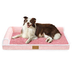 Lit Patas Lague orthopédique XL rose avec housse amovible et soutien doux
