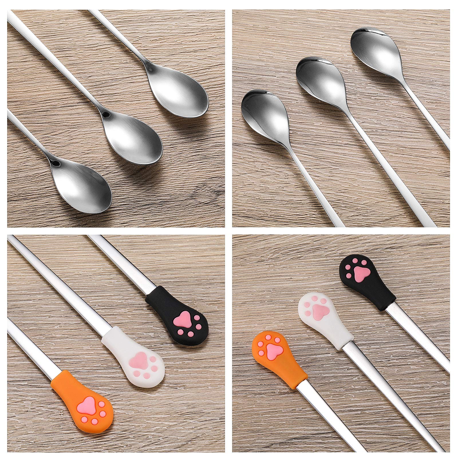 Cuillère Patelai en acier inoxydable et silicone, solide et durable.