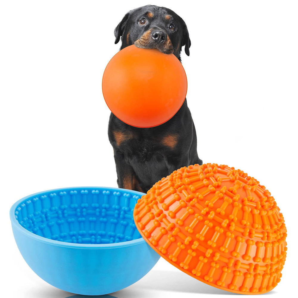 Patelai bol de léchage en silicone bleu, idéal pour ralentir les repas.