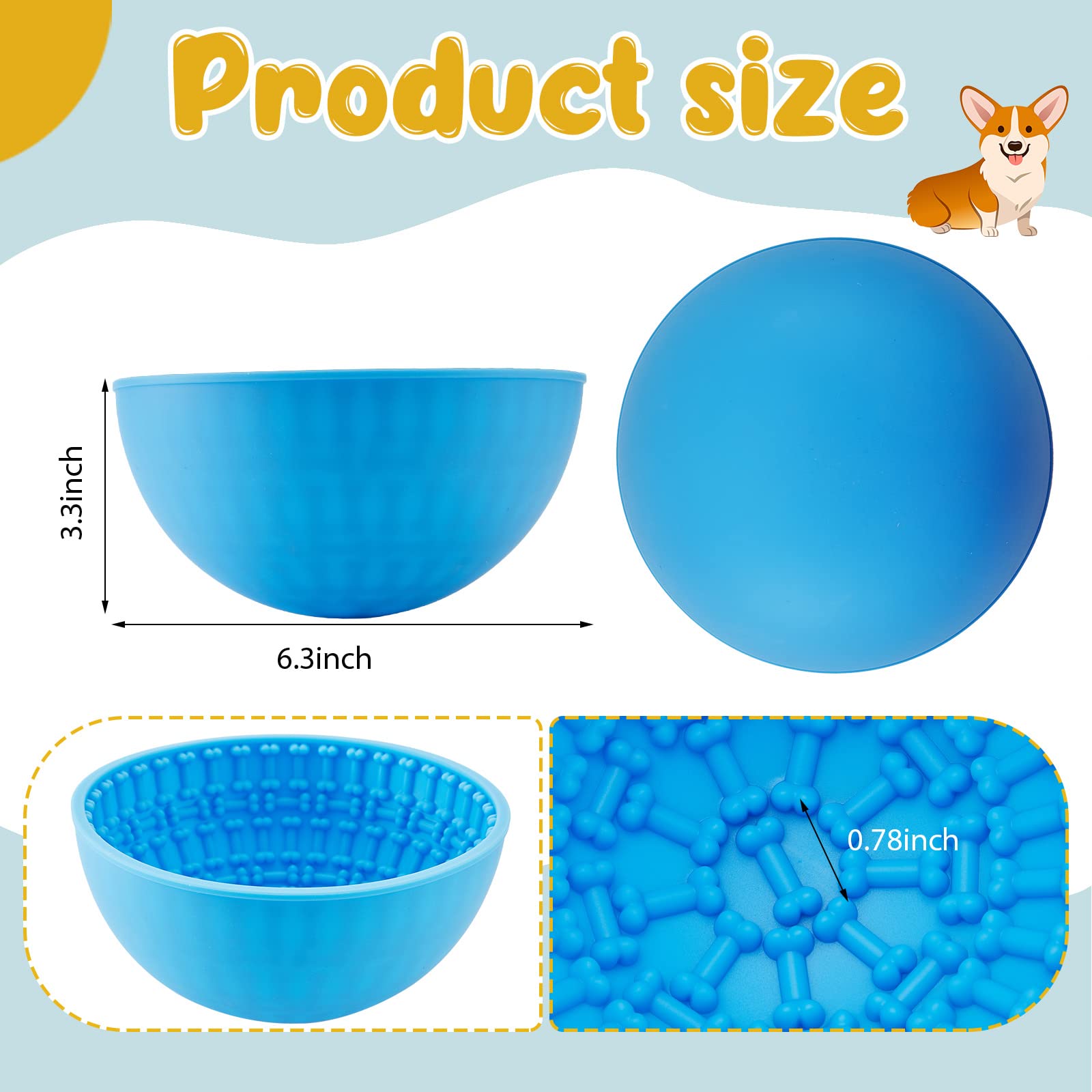 Patelai bol de léchage silicone orange, stimule l’attention et réduit l’ennui.