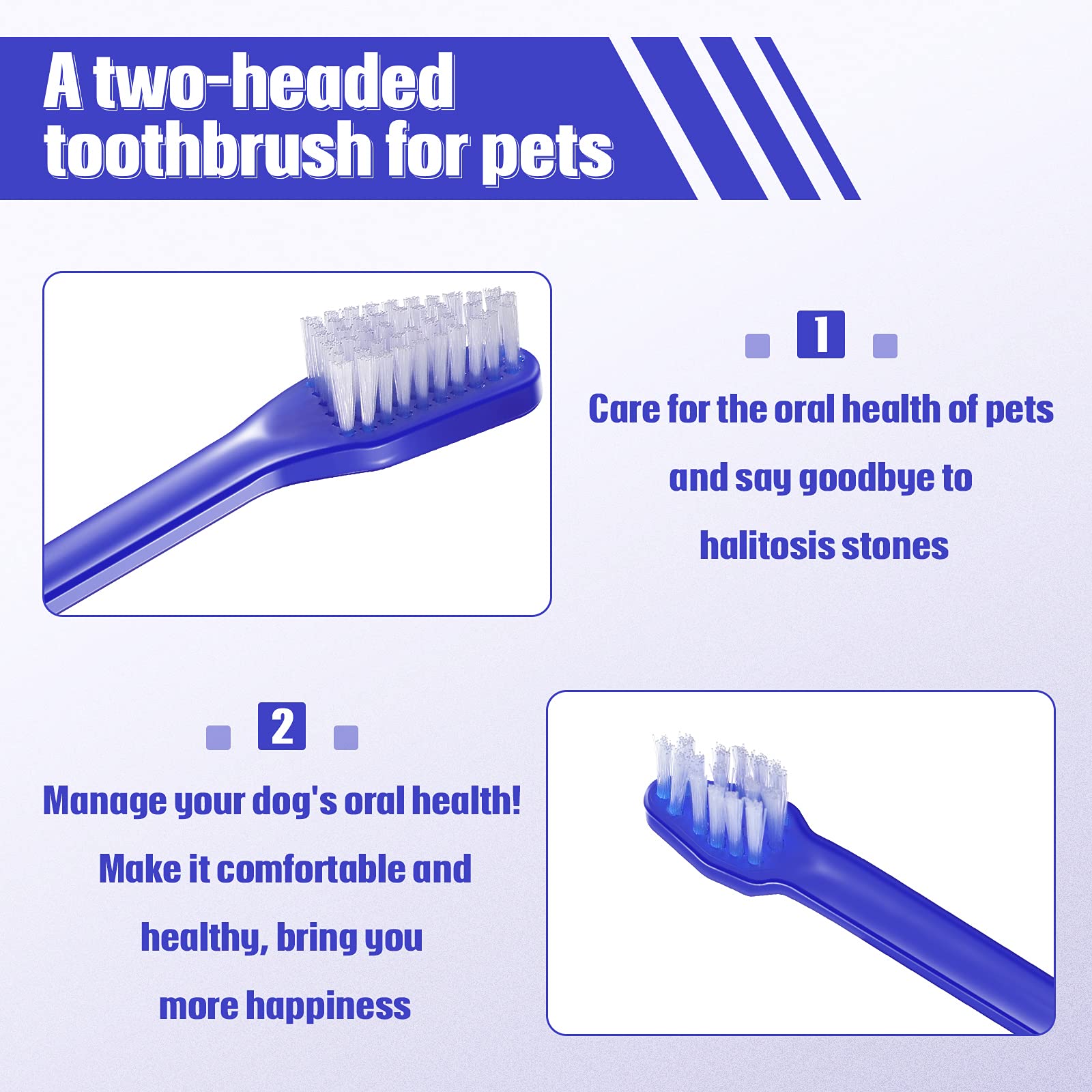 Patelai brosse-dents chien, poils doux respectueux des gencives sensibles.