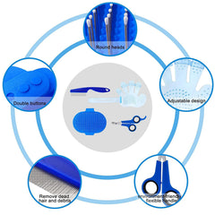 Brosse toilettage Patelai pour lapin, poignée annulaire ajustable pour un massage agréable.