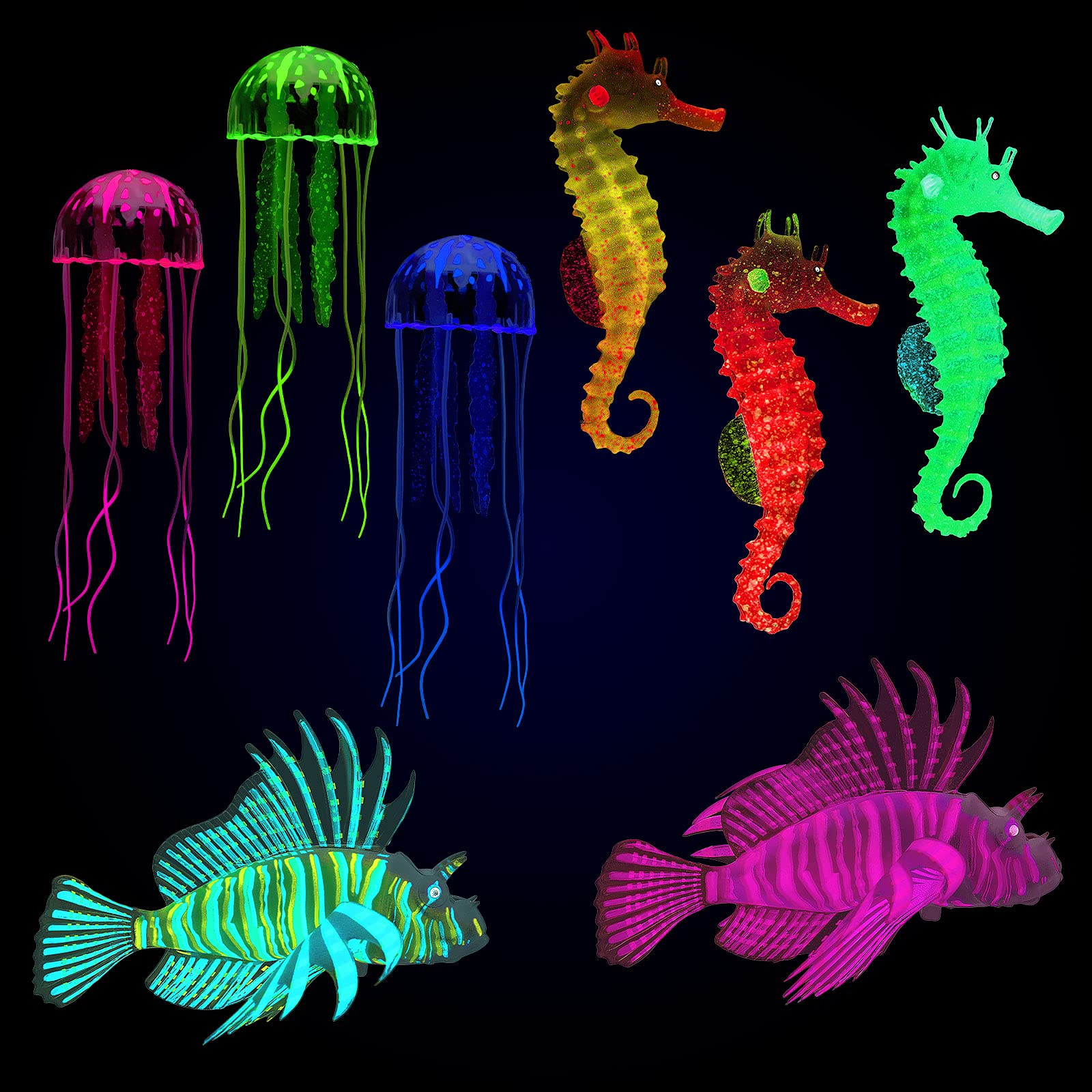 Patelai méduses fluorescentes rouges pour un décor aquatique vivant.