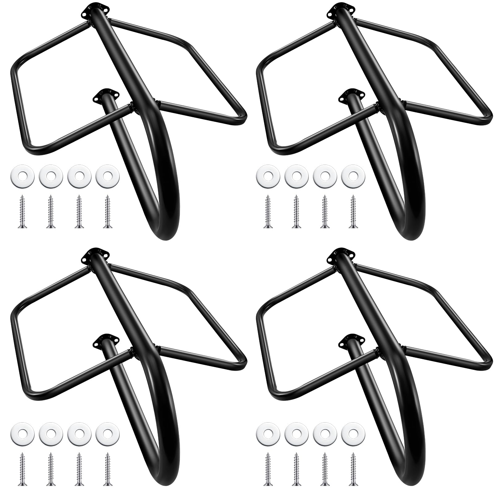 Paterr porte-selle mural noir, 4 pièces, rangement rapide et sûr.