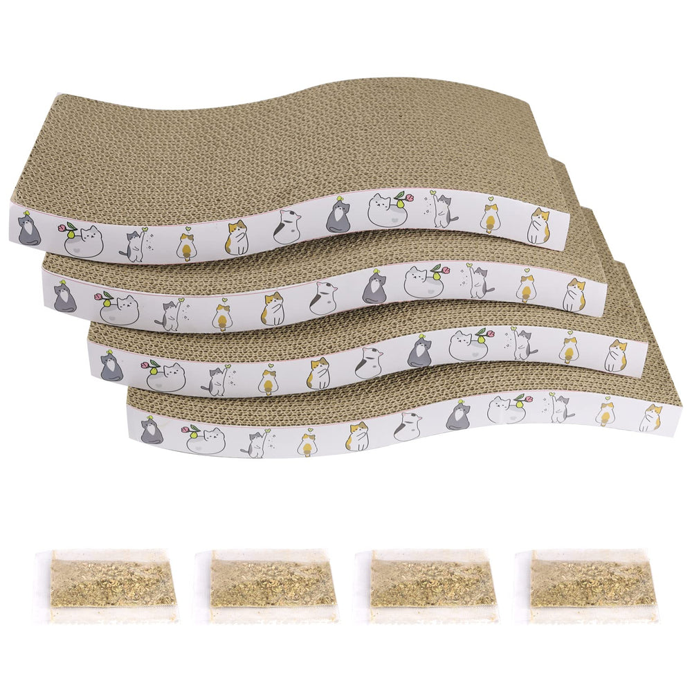 PatiencET Chat Grattoir Carton 4-pack – vue d’ensemble, prêt à offrir à votre chat.