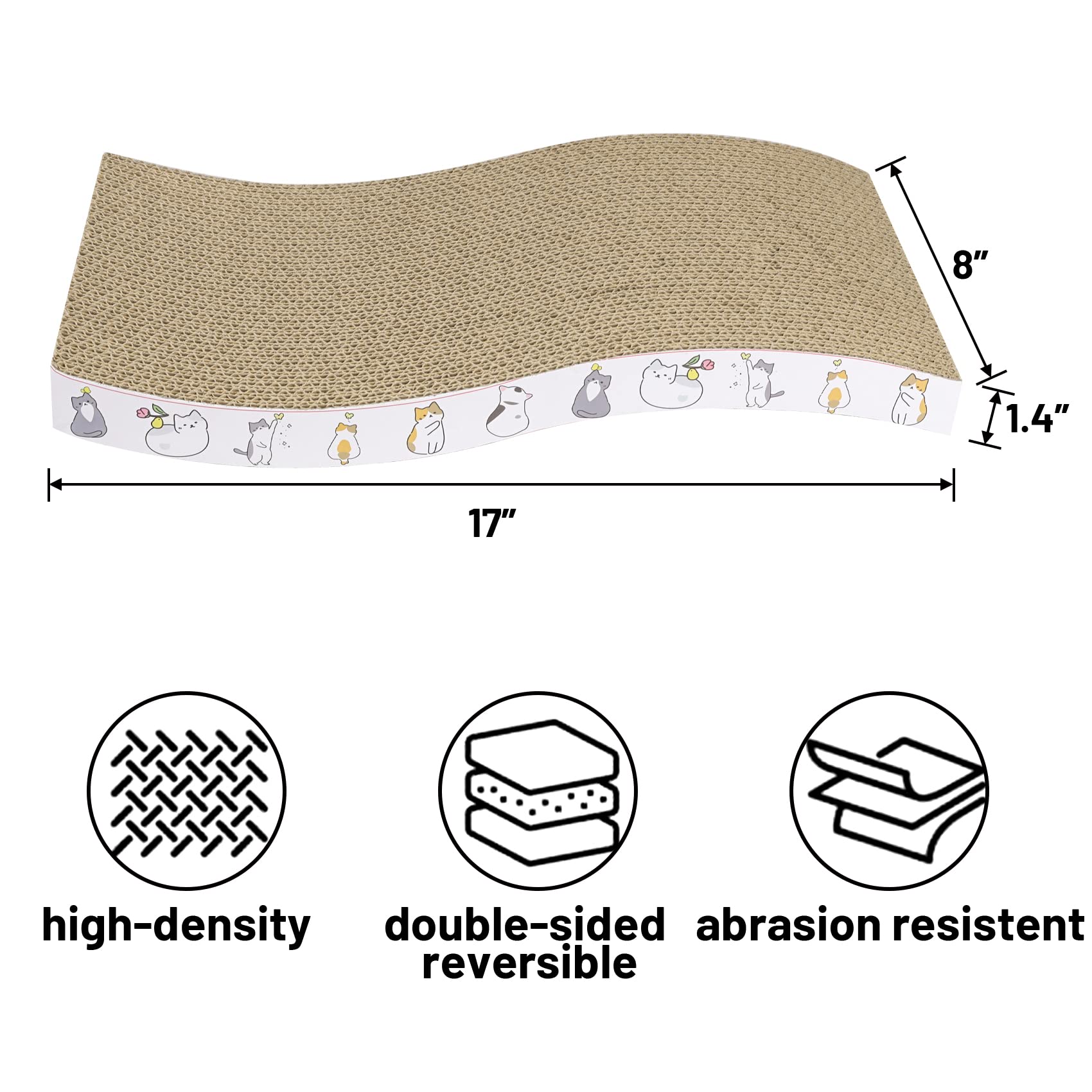 PatiencET grattoir carton motif ondulé, surface idéale pour l’étirement.