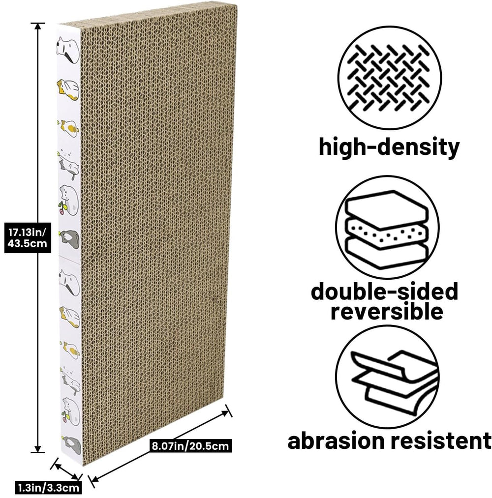 PatiencET Cat Scratcher Carton face-dos, double face durable pour sessions de grattage.